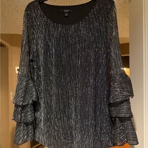 Adrianna Papell Silver Shimmer Blouse